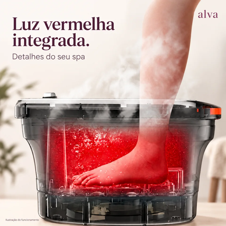 Ilustração da luz vermelha integrada do spa ALVA